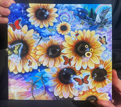 "Sunflowers for Mom" Mini Canvas Print