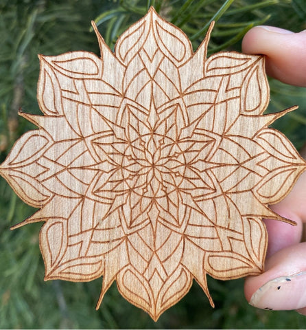 “Celestial Snowflake” Wooden Sticker