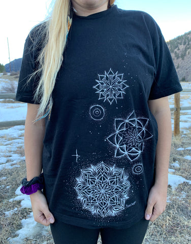 “Celestial Snowflake” Screenprinted T shirts